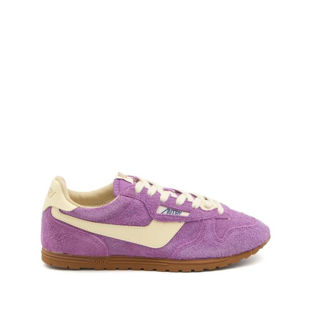 AUTRY WSLW Suede and Leather Low-Top Sneakers Women PURPLE